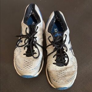 ASICS Men's Gel Kayano Athletic Running Shoes with Blue Accents